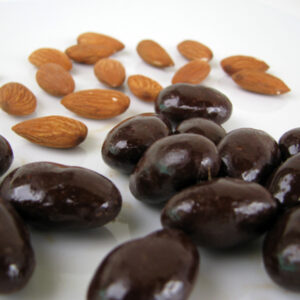 Roasted Almond covered in fine dark chocolate