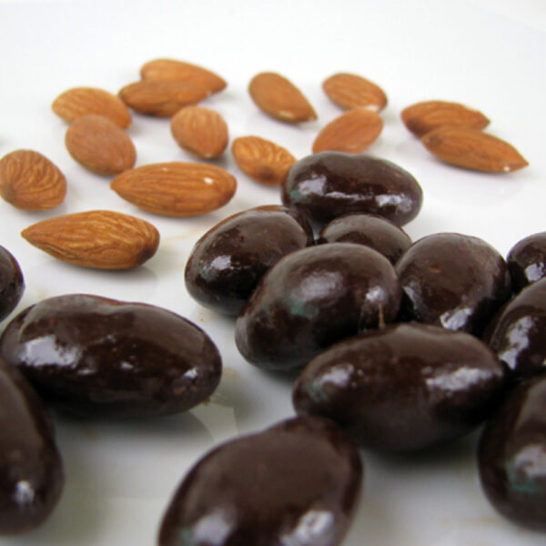 Roasted Almond covered in fine dark chocolate