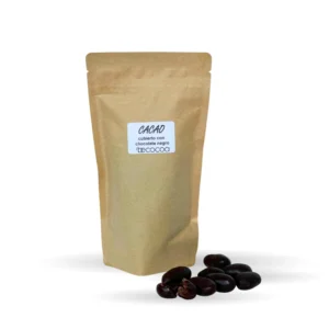 Whole Cacao Beans covered in fine dark chocolate